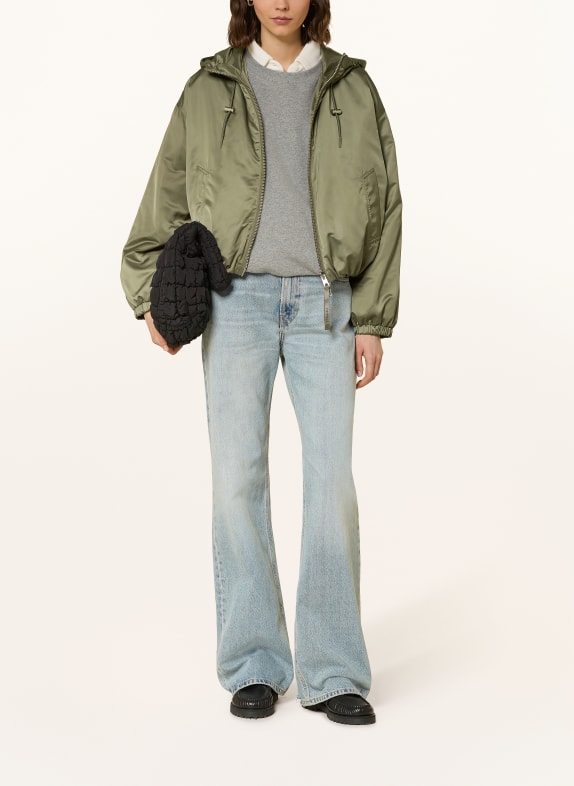 IQ STUDIO satin jacket OLIVE