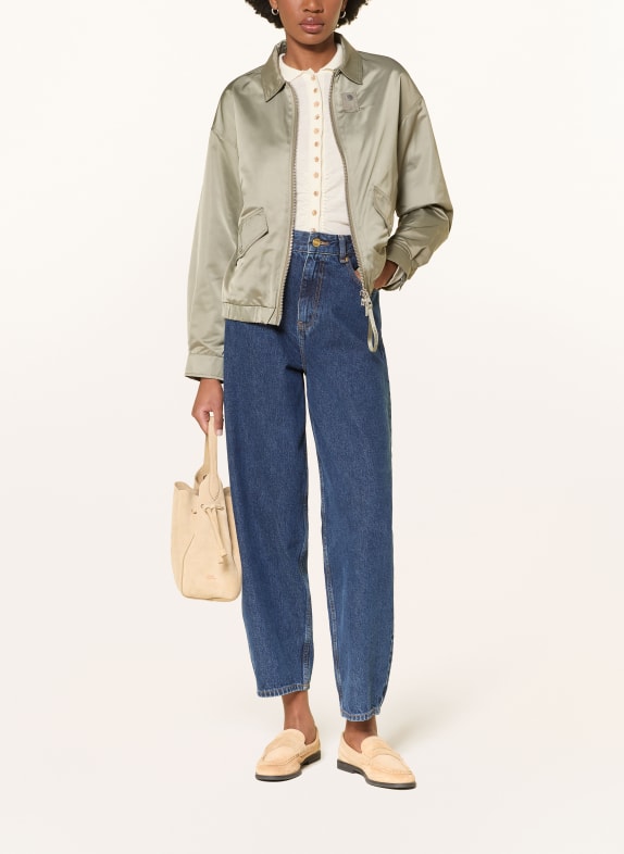 IQ STUDIO satin jacket KHAKI