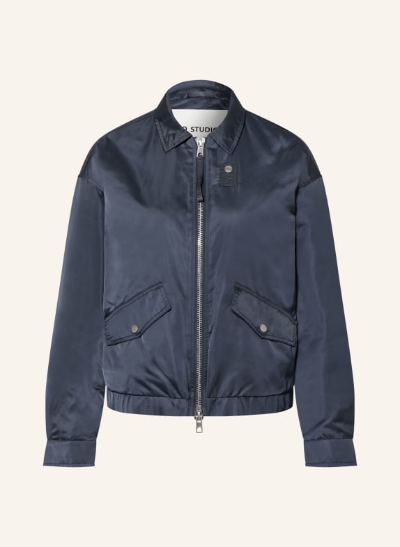 IQ STUDIO satin jacket DARK BLUE
