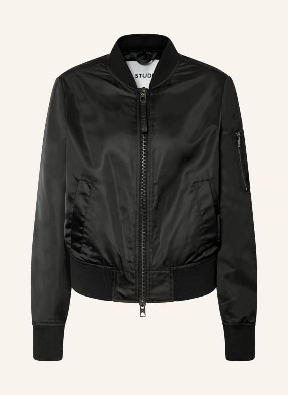 IQ STUDIO satin jacket BLACK