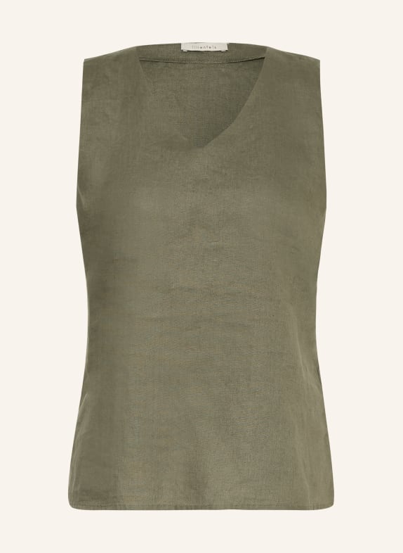 lilienfels Linen blouse top OLIVE