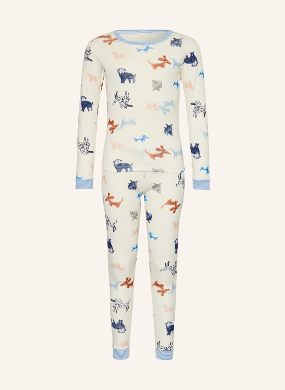 PETIT BATEAU Schlafanzug ECRU / BRAUN / BLAU
