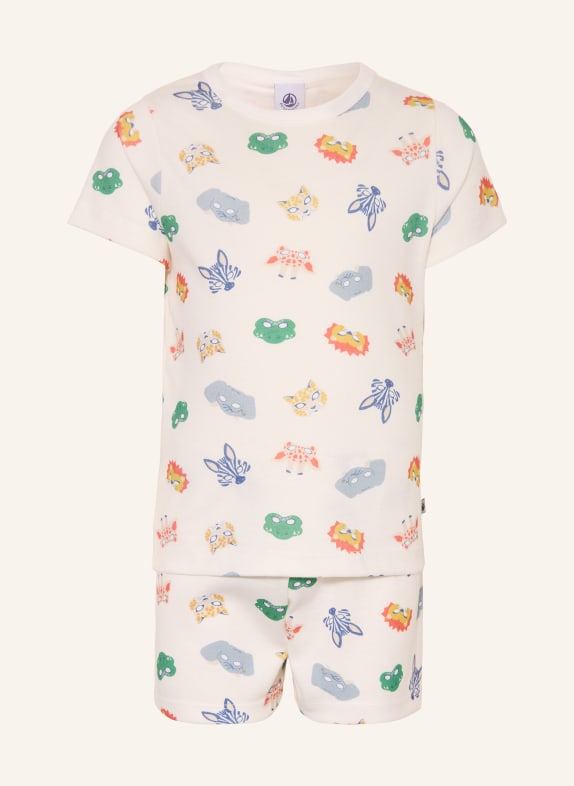 PETIT BATEAU Shorty-Schlafanzug WEISS / GELB / GRÜN