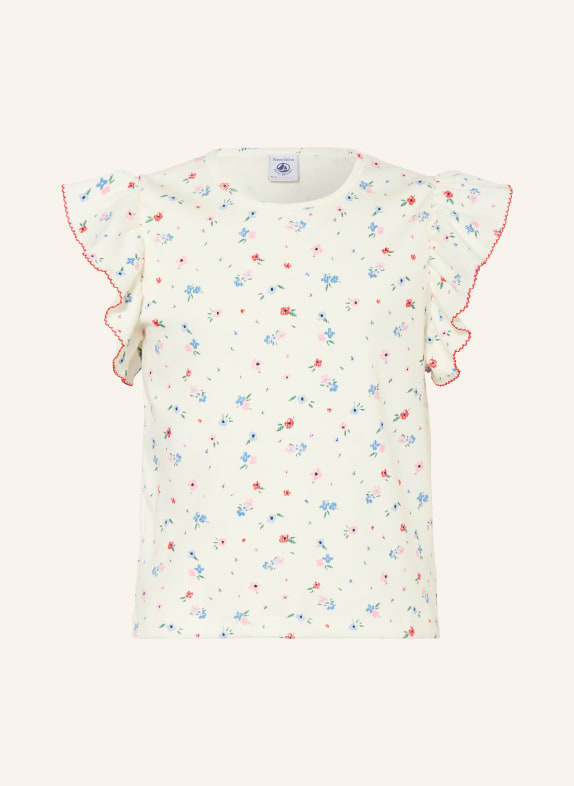 PETIT BATEAU Tričko s volánky BÍLÁ / ČERVENÁ / MODRÁ