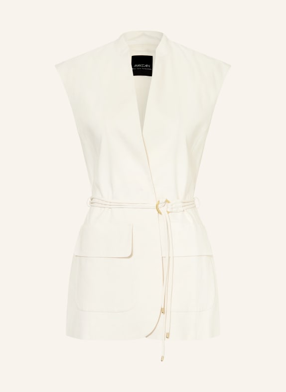 MARC CAIN Linen blazer vest 112 bright ecru