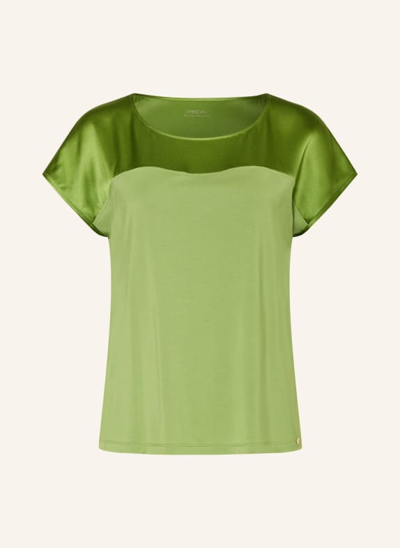 MARC CAIN Blouse shirt in a mix of materials 526 garden green
