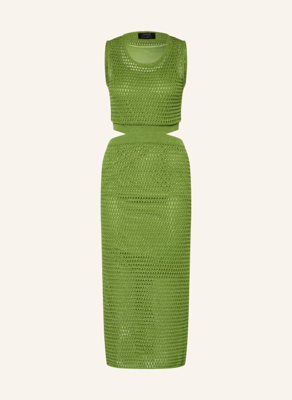 MARC CAIN Strickkleid mit Cut-outs und Galonstreifen 526 garden green