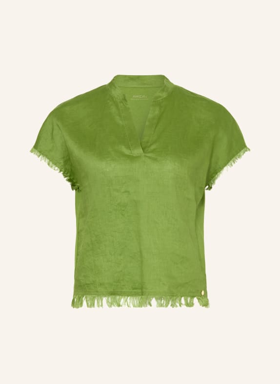 MARC CAIN Blouse shirt in a mix of materials 526 garden green