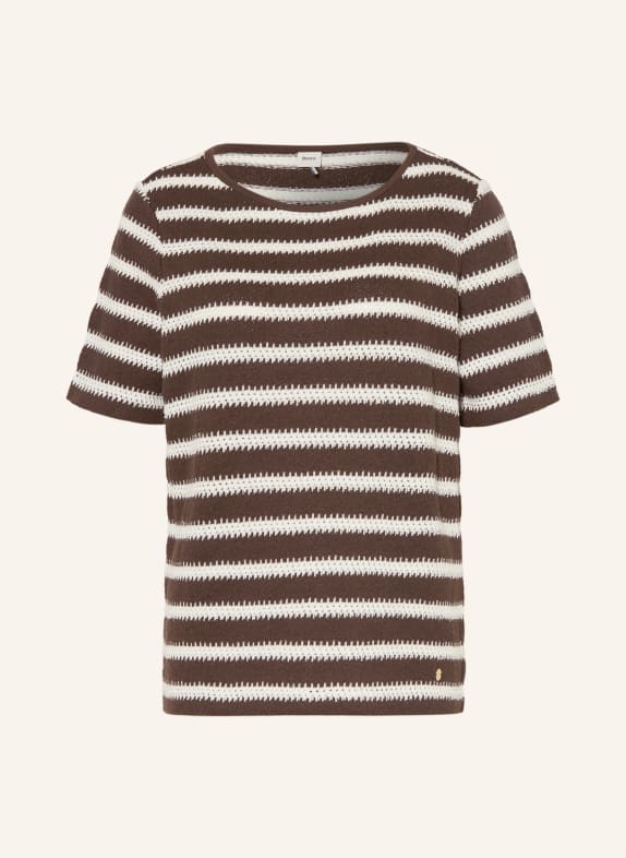 BRAX Strickshirt CIRA DUNKELBRAUN / ECRU