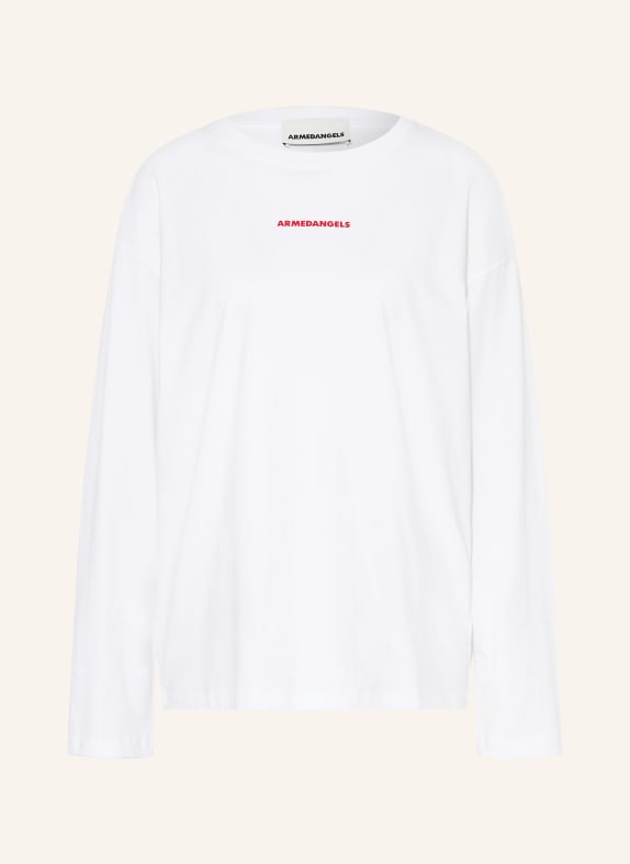 ARMEDANGELS Longsleeve FIETAA WEISS / HELLROT / ROT