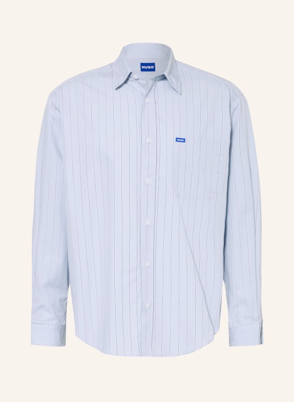 HUGO EBALTO Comfort Fit Shirt LIGHT BLUE / WHITE / BLACK