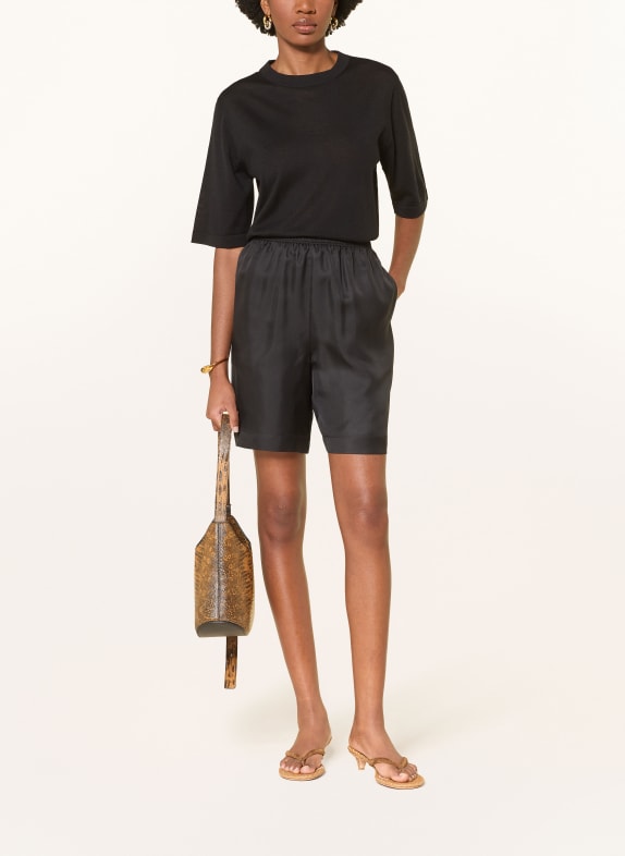 LOULOU DE SAISON Zijden short ZINIA ZWART