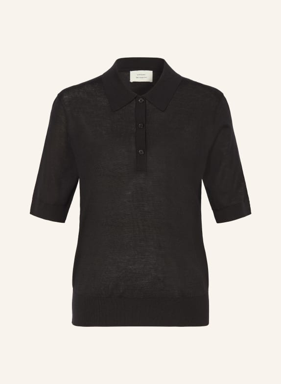 LOULOU DE SAISON MIGO knitted polo shirt made from cashmere BLACK