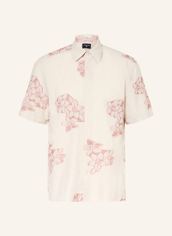 STRELLSON Kurzarm-Hemd CASYN Comfort Fit BEIGE / DUNKELORANGE