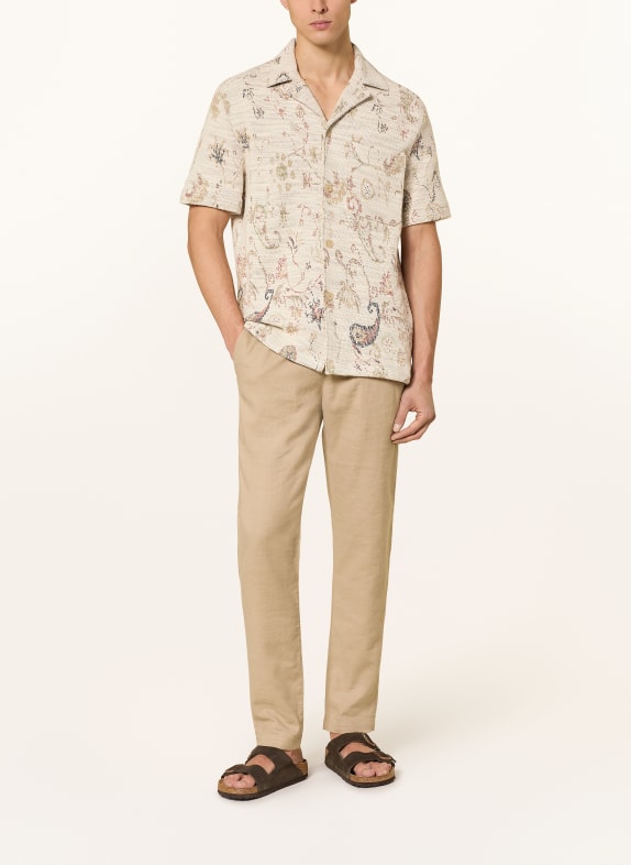 STRELLSON Gebreid shirt NOHAN Regular Fit BEIGE / OLIJF / ZWART