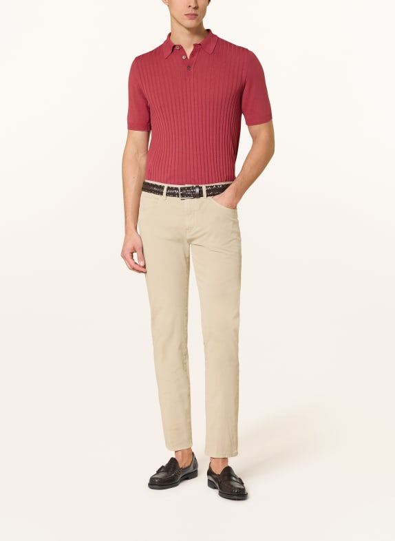 DIGEL Gebreid poloshirt DAMY ROOD