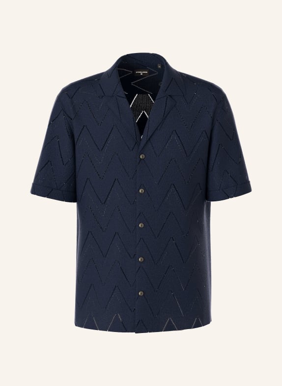 STRELLSON Chemise en maille CLINT coupe classique BLEU FONCÉ