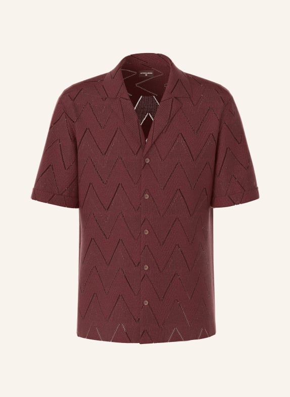 STRELLSON Chemise en maille CLINT coupe classique ROUGE FONCÉ