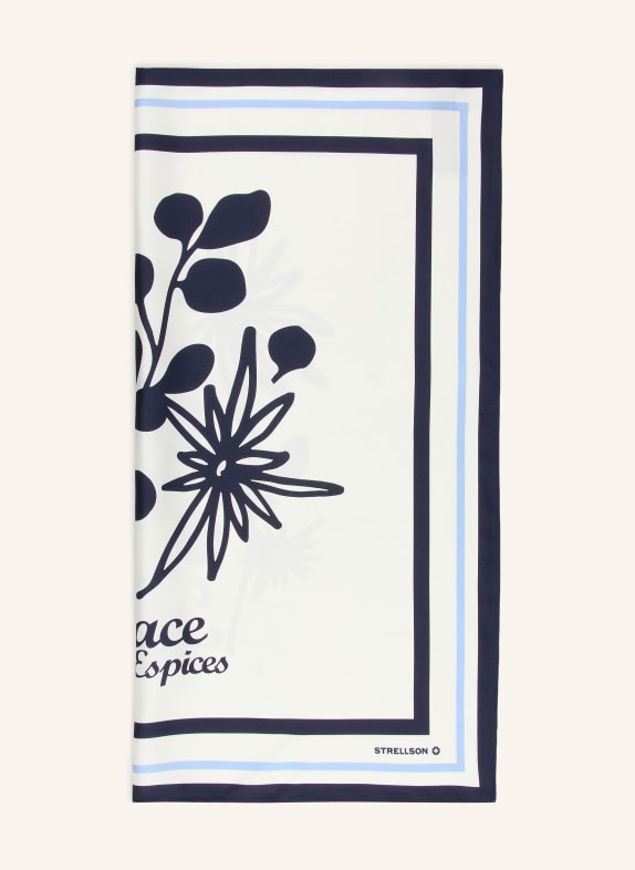 STRELLSON Seidentuch WEISS / HELLBLAU / DUNKELBLAU