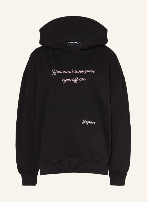 PEGADOR Sweat à capuche KULDIGA NOIR / ROSE CLAIR