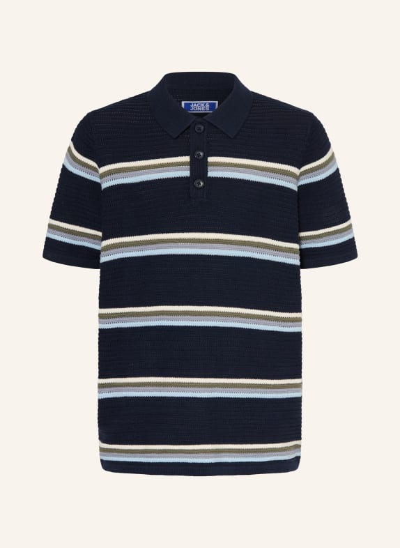 JACK&JONES Gebreid poloshirt DONKERBLAUW / GRIJS / LICHTBLAUW