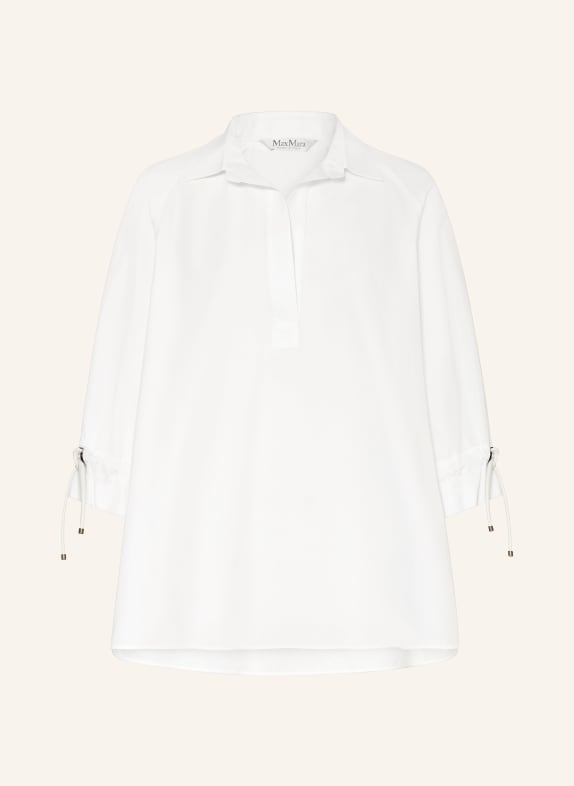 Max Mara ADORNI oversized blouse shirt with 3/4 sleeves WHITE