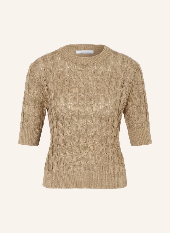 Max Mara Gebreid shirt TALAMO van linnen BEIGE