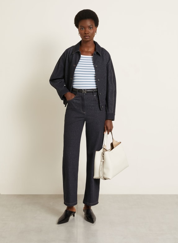 Max Mara Gebreide top CIPPO WIT / BLAUWGRIJS