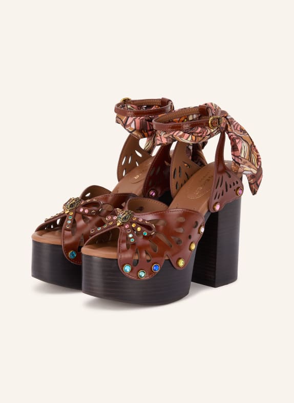 KURT GEIGER Plateausandalen met strass-versiering MARRON FONCÉ