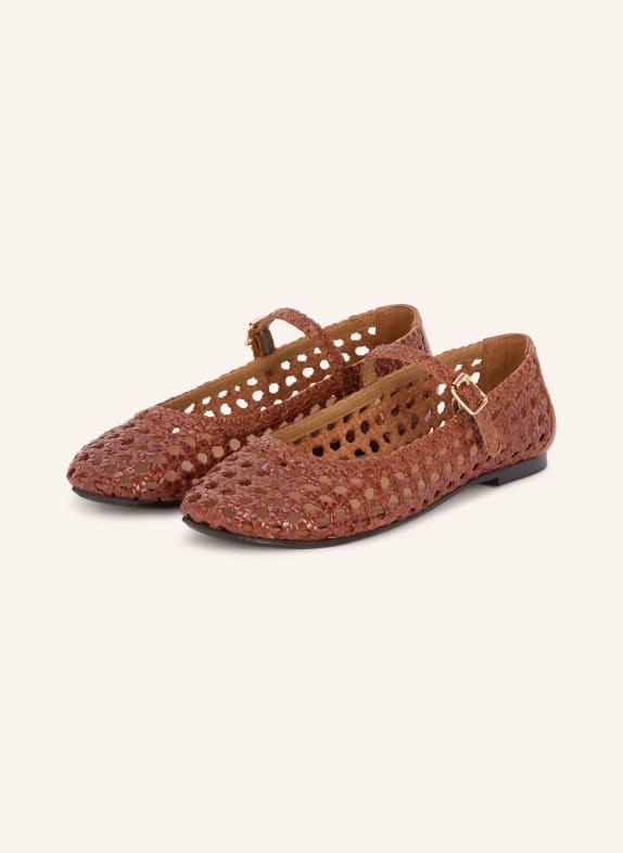 billi bi Mary-Jane-Ballerinas COGNAC