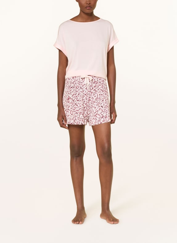 BOSS slaapshort DONKERROOD / ECRU / LICHTPAARS