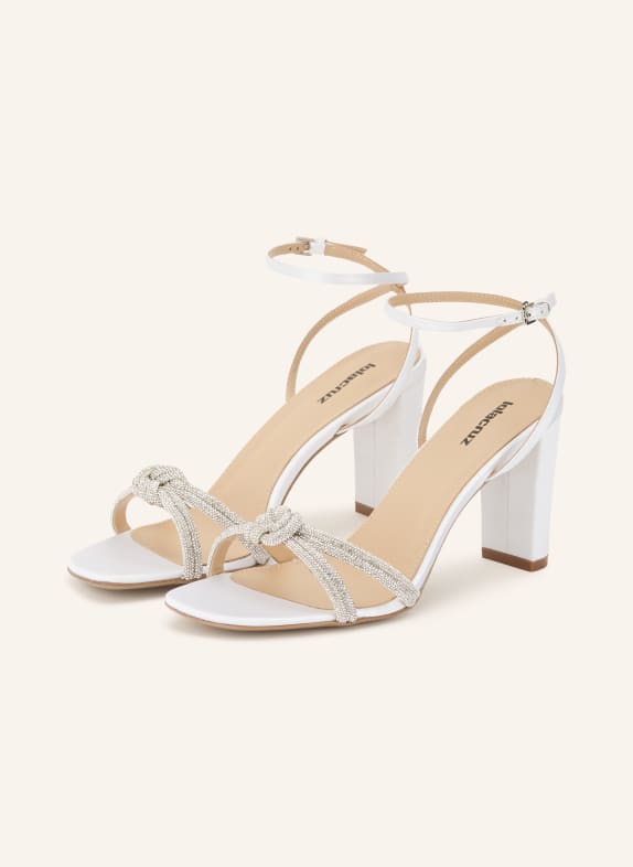 Lola Cruz Sandaletten ALICE mit Schmucksteinen WEISS / SILBER