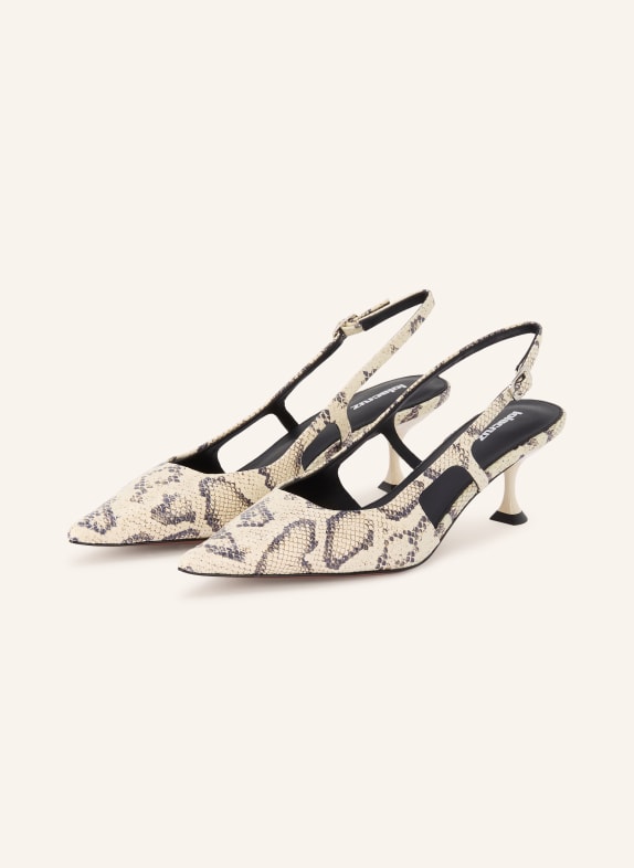 Lola Cruz Slingpumps RHINA CREME / DUNKELGRAU