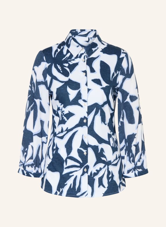 DESOTO Overhemdblouse PIA van gemengde stoffen met 3/4-mouwen DONKERBLAUW / LICHTBLAUW / WIT