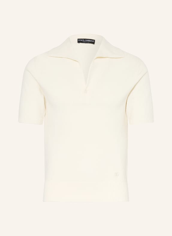 DOLCE & GABBANA Gebreid poloshirt ECRU