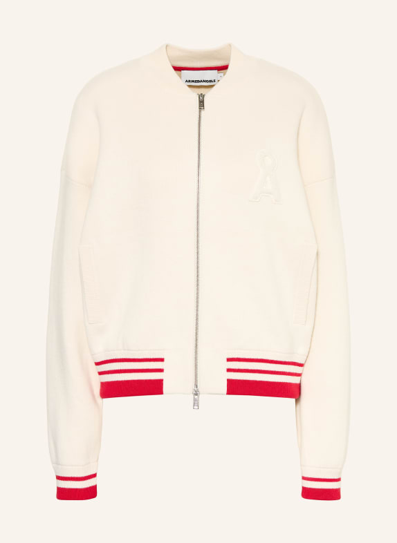 ARMEDANGELS Strickblouson BEIGE / ROT