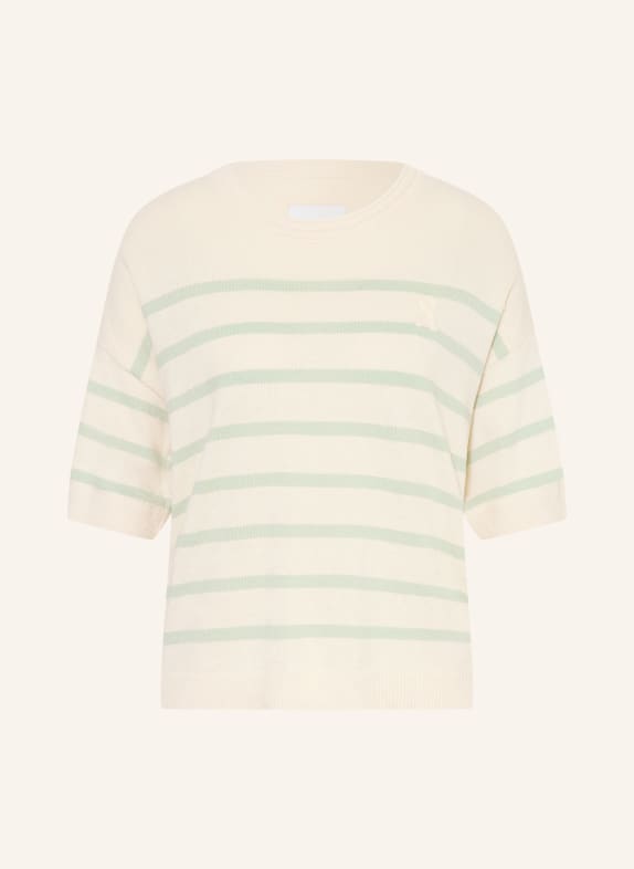 ARMEDANGELS T-shirt en maille avec lin VERT CLAIR / ÉCRU