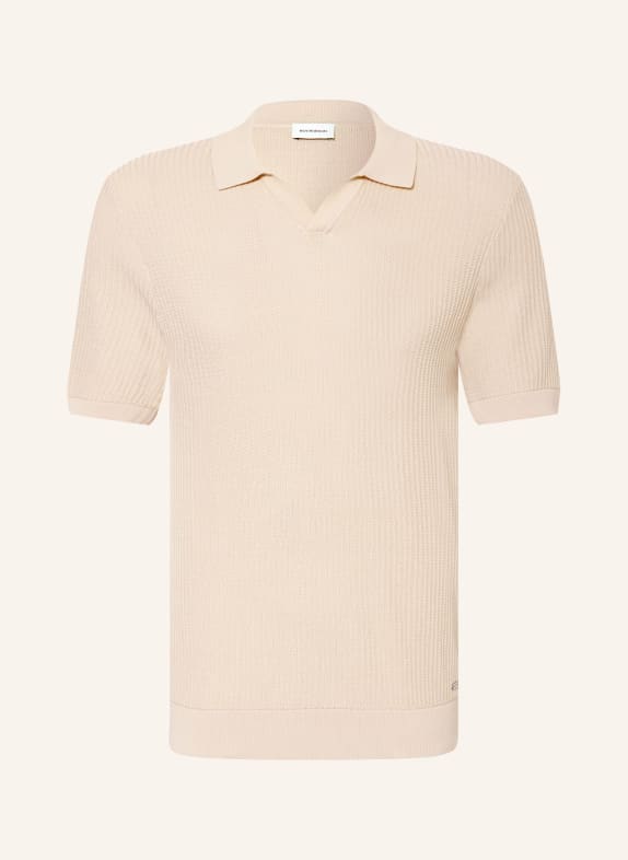 ROY ROBSON knitted polo shirt LIGHT BROWN