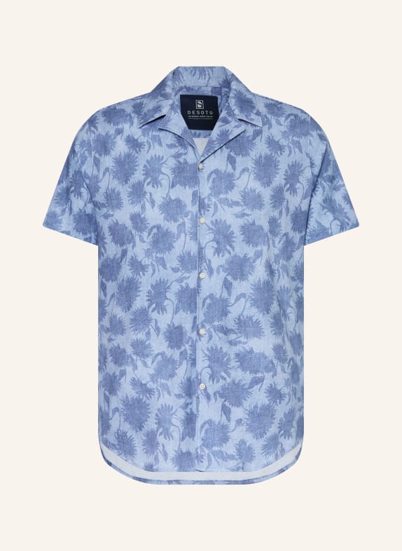 DESOTO Koszula wypoczynkowa LIDO o kroju slim fit z dżerseju NIEBIESKI / JASNONIEBIESKI
