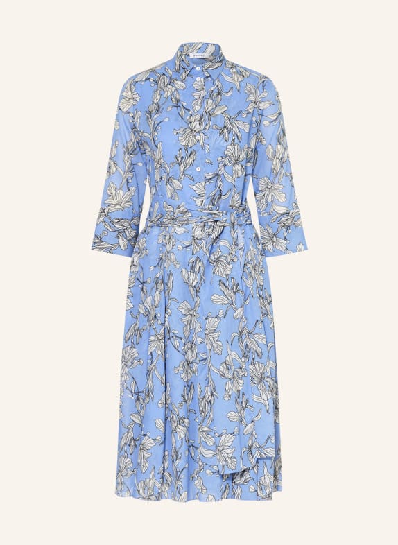 ROSSO35 Shirt dress with 3/4 sleeves LIGHT BLUE / WHITE / BLACK
