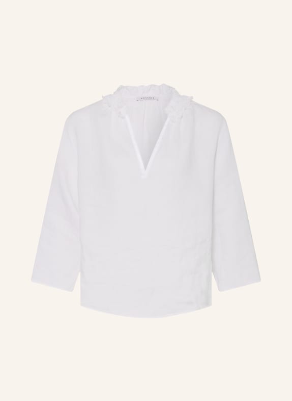 ROSSO35 Blusenshirt aus Leinen mit 3/4-Arm WEISS