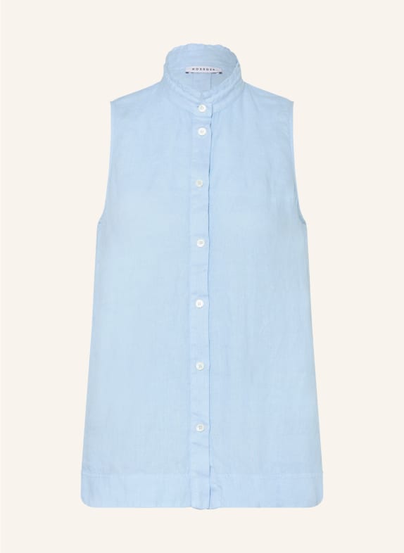 ROSSO35 Blusentop aus Leinen HELLBLAU