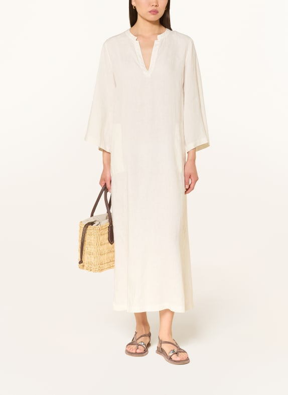 ROSSO35 Leinenkleid mit 3/4-Arm CREME