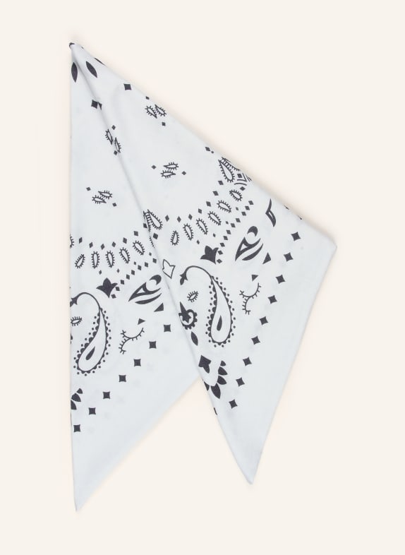 KUJTEN Dreieckstuch TIFA aus Cashmere mit Seide BLAUGRAU / SCHWARZ