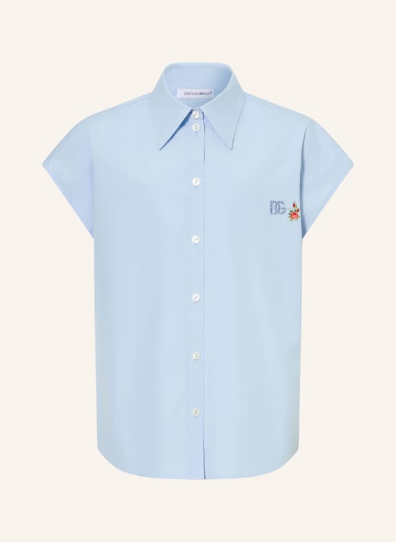 DOLCE & GABBANA Košile s ozdobnými kamínky TMAVĚ MODRÁ