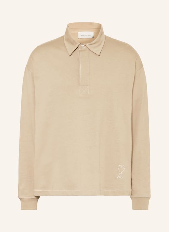 AMI PARIS Jersey-poloshirt met oversized pasvorm BEIGE