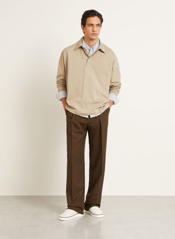 AMI PARIS Jersey-poloshirt met oversized pasvorm BEIGE