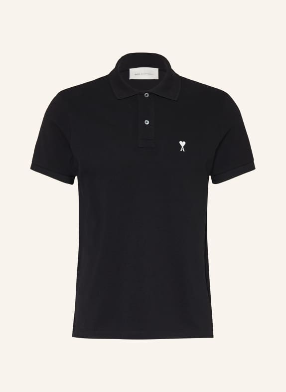 AMI PARIS Polo piqué NOIR / BLANC