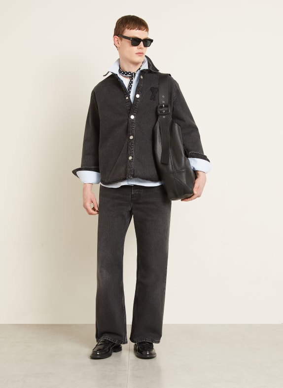 AMI PARIS Jeans met wijde pasvorm 031 NOIR USED