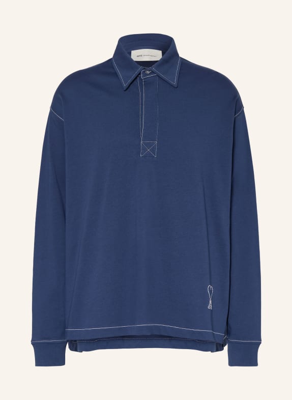 AMI PARIS Jersey-Poloshirt DUNKELBLAU